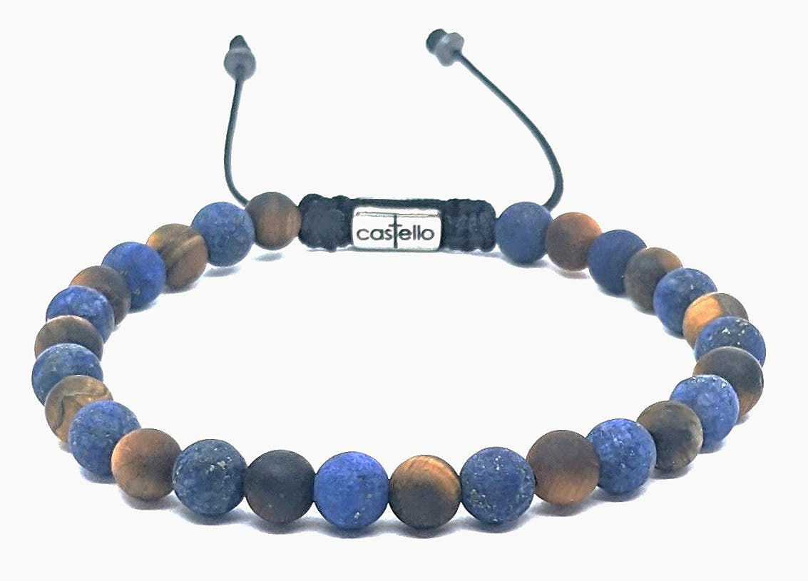Sodalite & Tiger's Eye Bracelet, Matte, 6mm | Castello Jewels