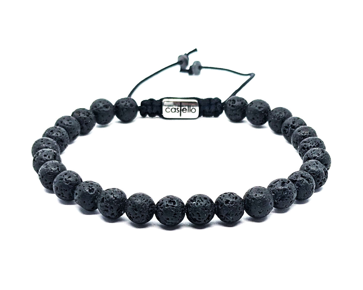 Lava Stone Everyday Bracelet, 6mm | Castello Jewels