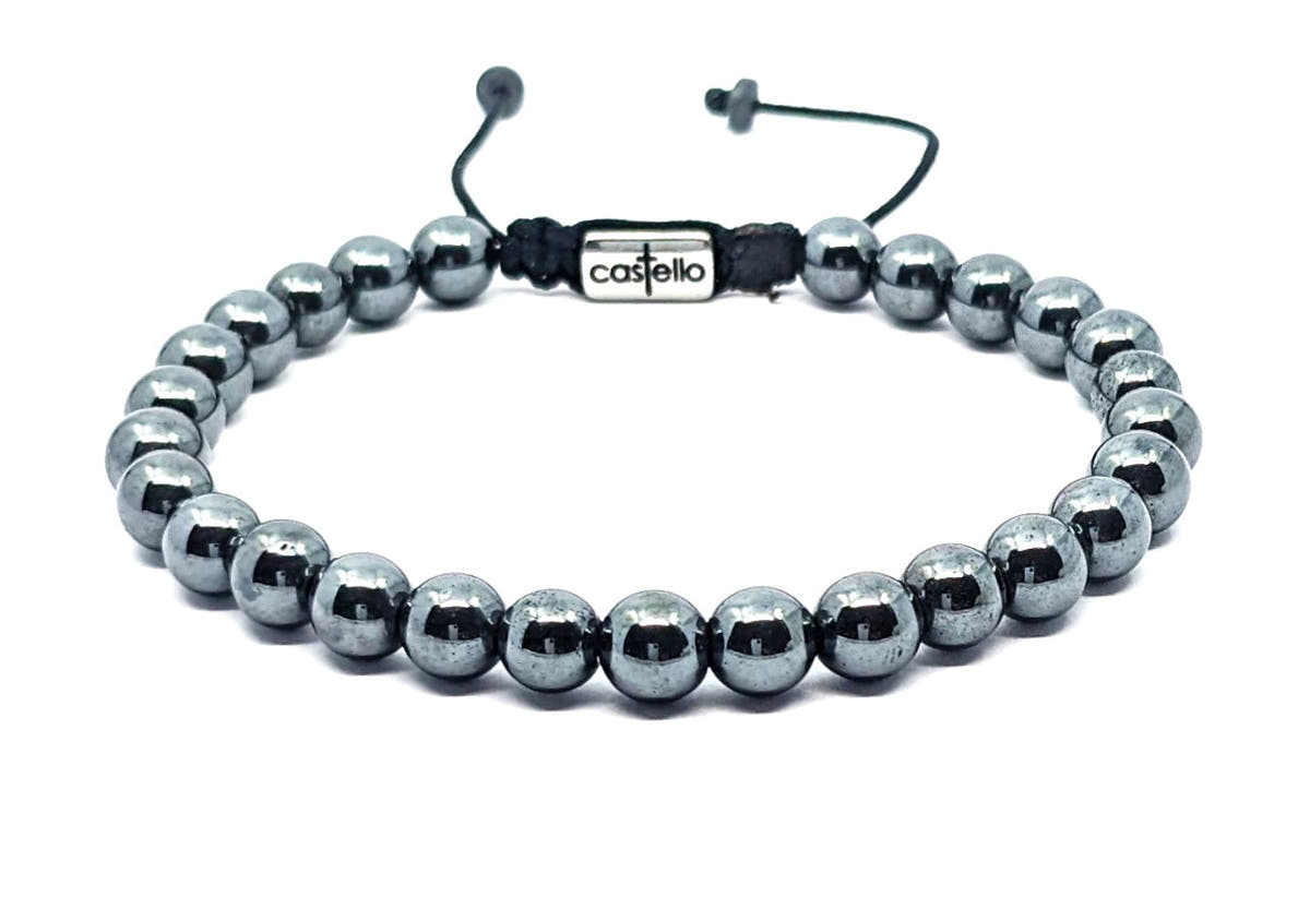 Hematite Bracelet, Water-Resistant, 6mm | Castello Jewels