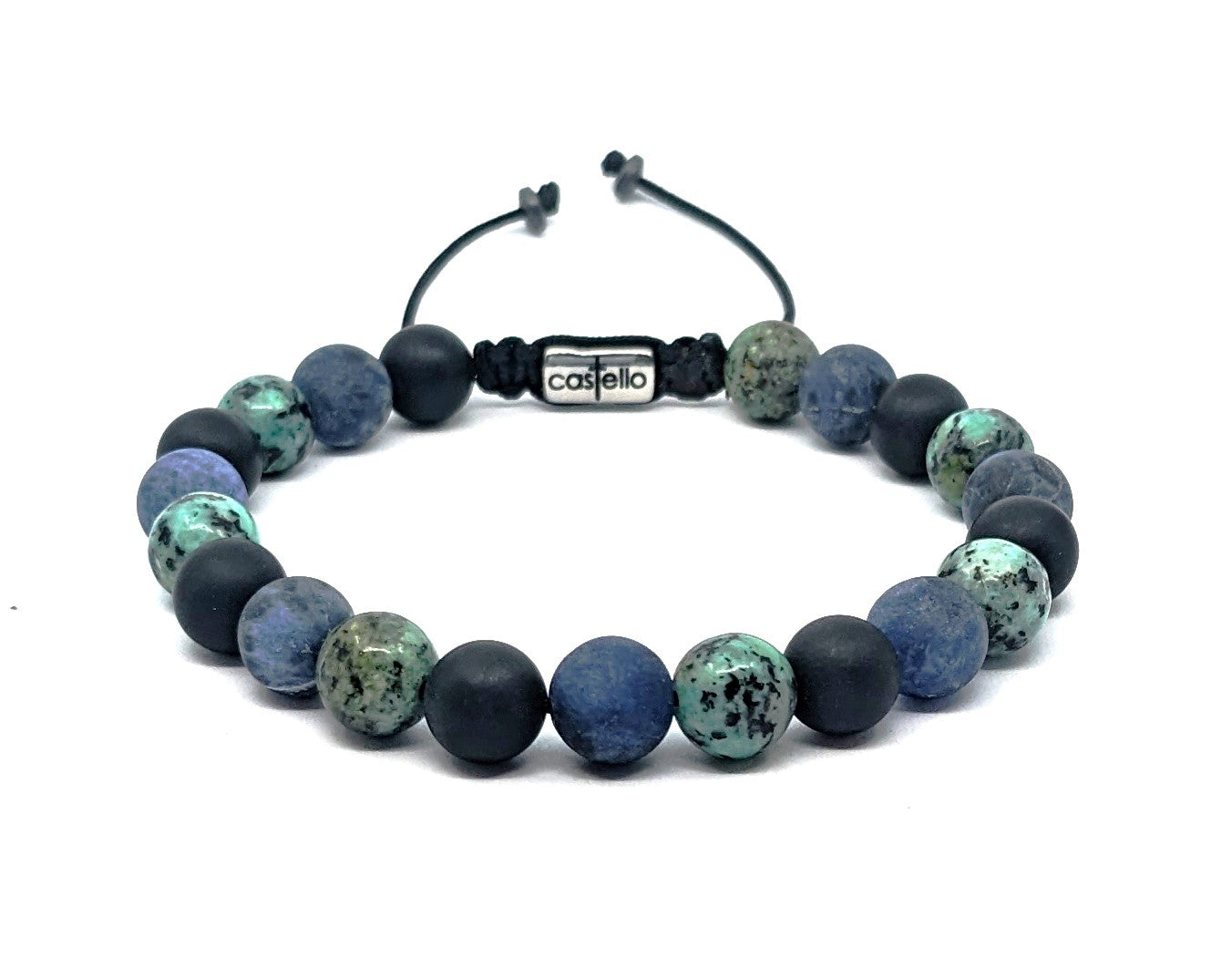 Hand Made Bracelet, Onyx, African turquoise, Sodalite stone 8mm | Castello Jewels