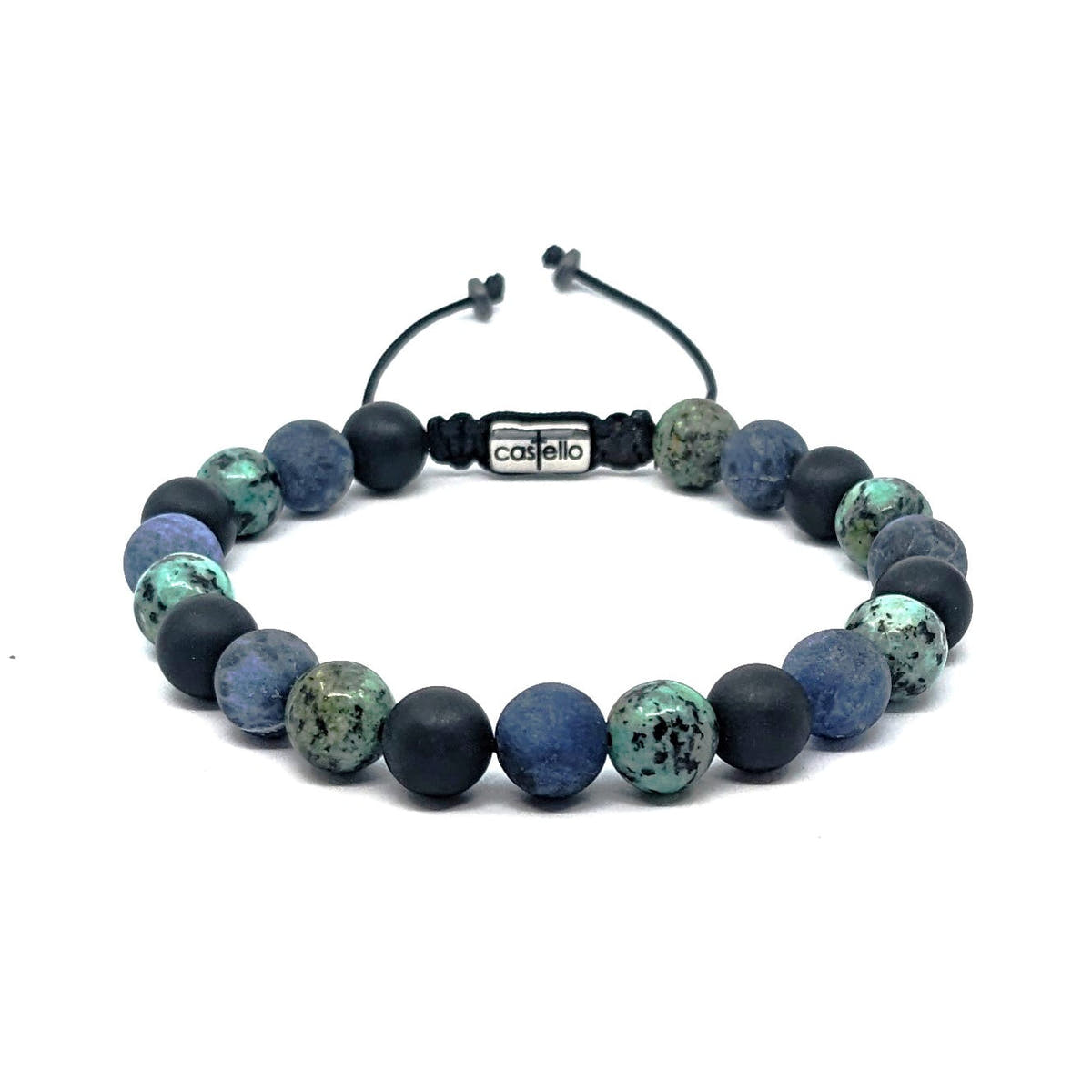 Onyx, African Turquoise & Sodalite Gemstone Bracelet, 8mm | Castello Jewels