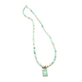 Amazonite & Aquamarine Pendant Necklace, 4mm | Castello Jewels