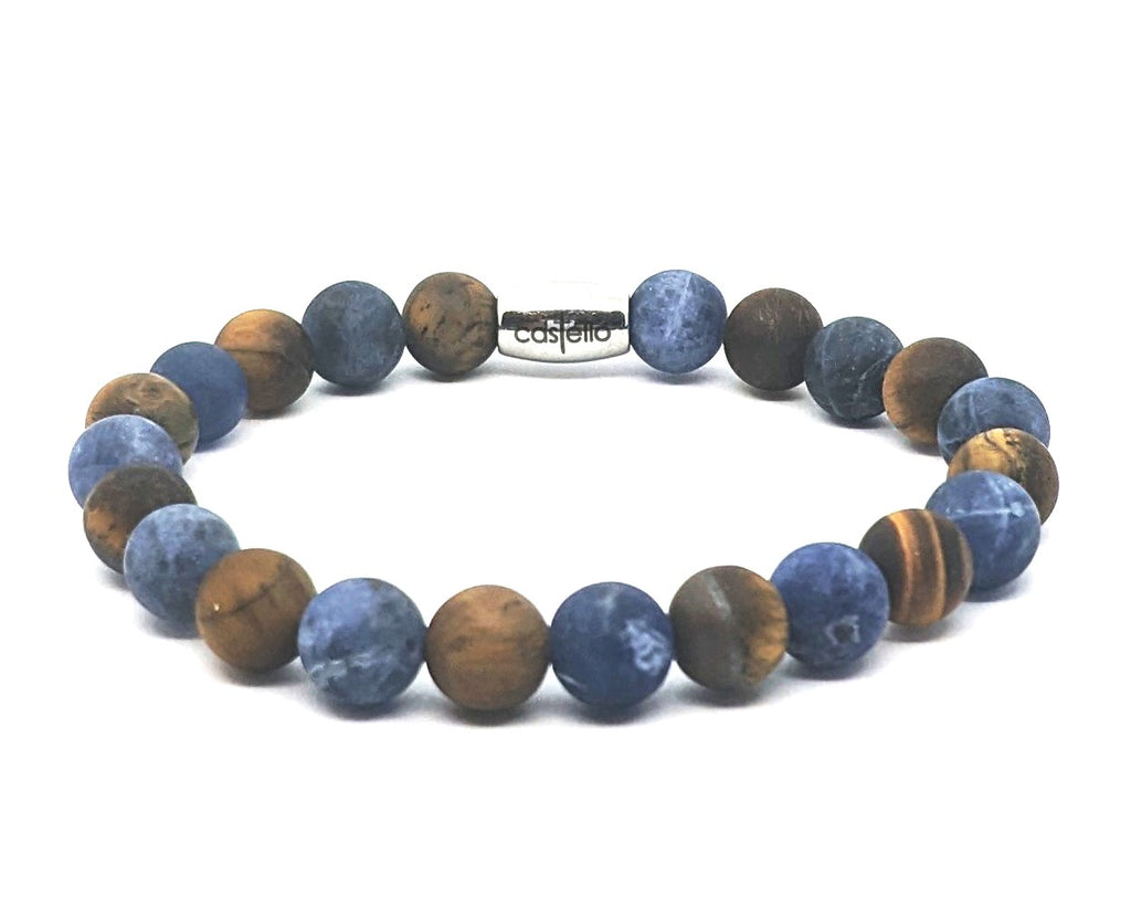 Gemstone Bracelet Sodalite, Tiger's eye, stone 8mm — view 2 | Castello Jewels