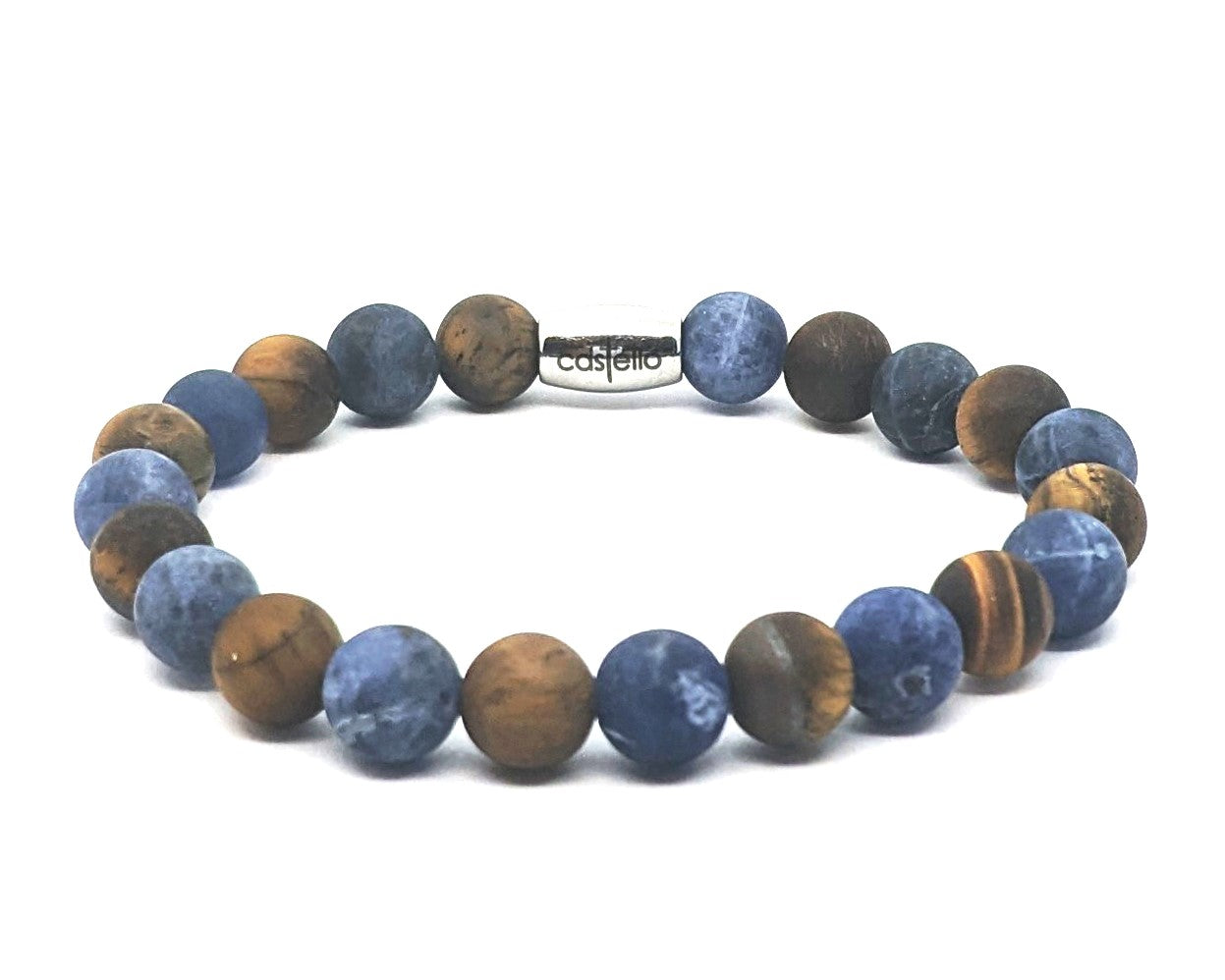 Gemstone Bracelet Sodalite, Tiger's eye, stone 8mm — view 2 | Castello Jewels