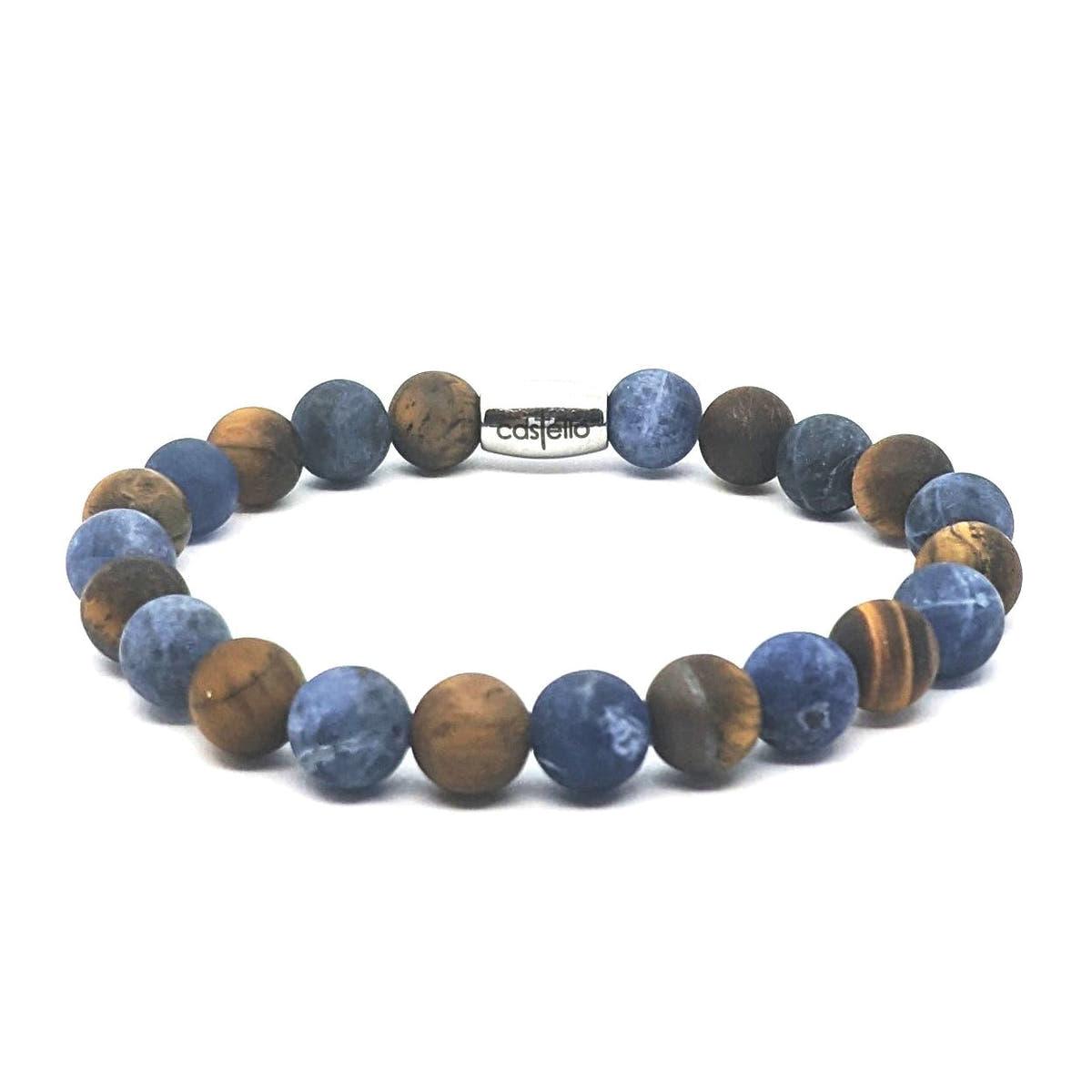 Sodalite & Tiger's Eye Gemstone Bracelet, 8mm, view 2 | Castello Jewels