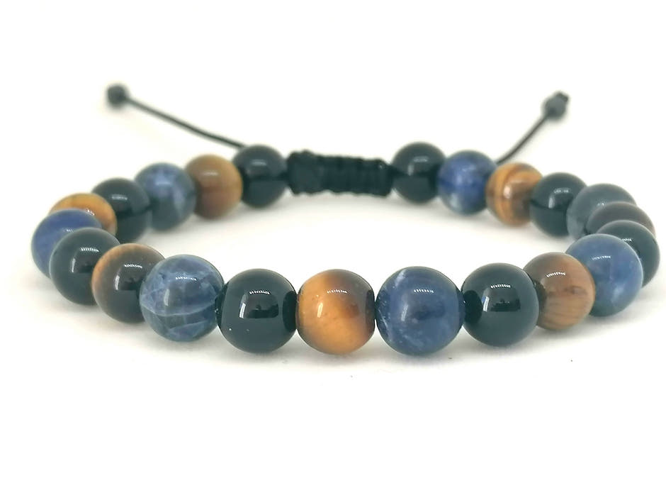 Bracelet 'MULTI, Onyx, Sodalite, Tiger Eye, stone | Castello Jewels