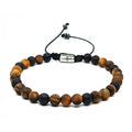 Tiger's Eye & Onyx Unisex Bracelet, 6mm | Castello Jewels