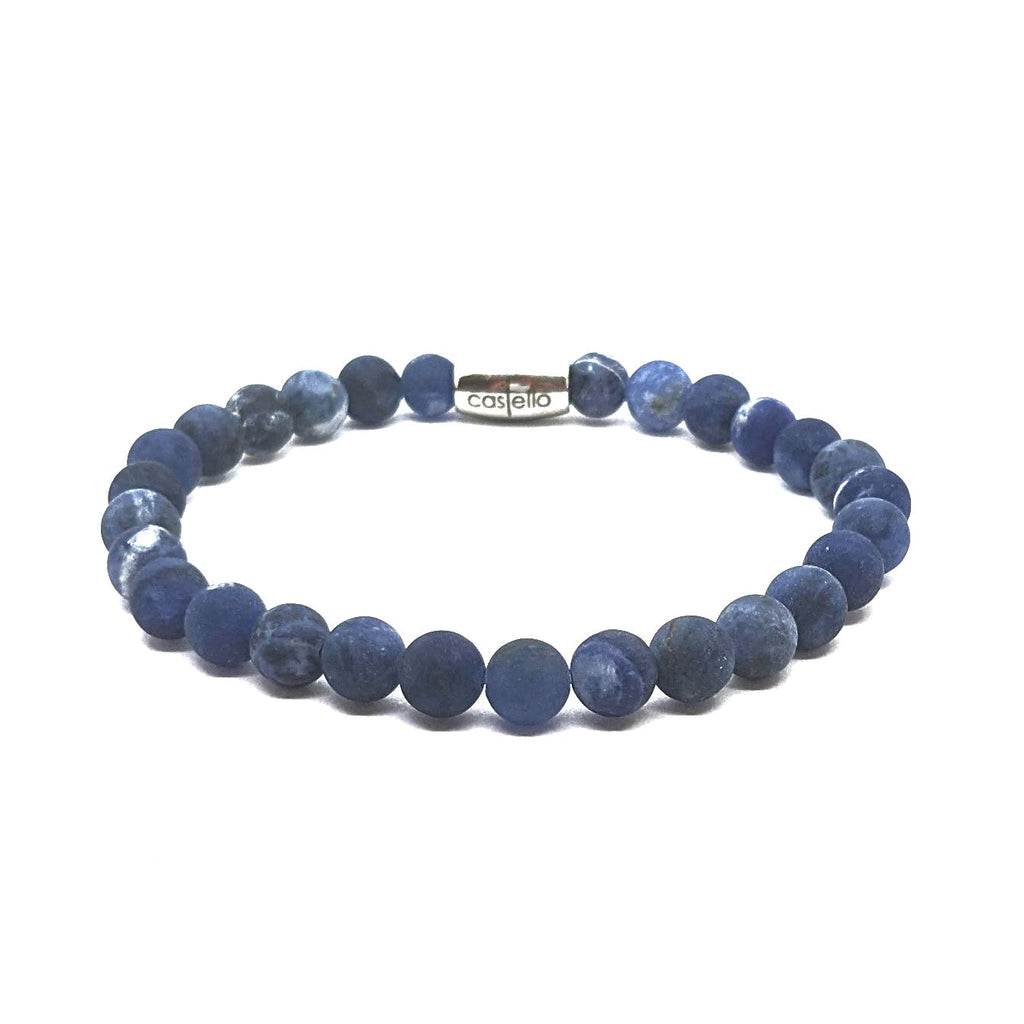 Matte Sodalite Bracelet, view 2, 6mm | Castello Jewels