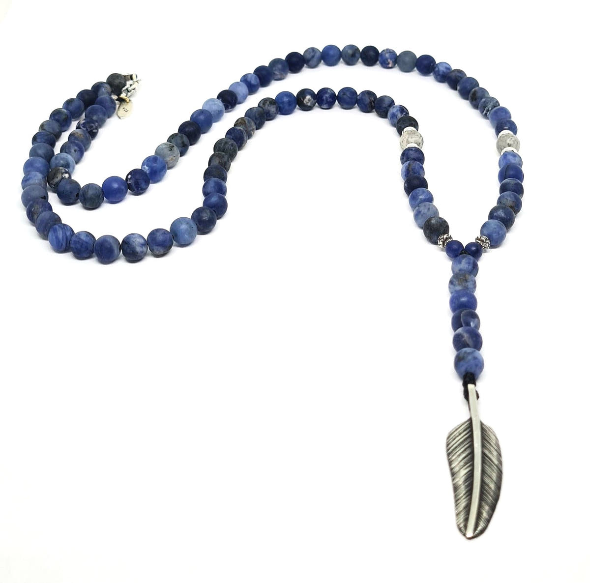 Sodalite Beaded Necklace, Sterling Silver, 6mm | Castello Jewels