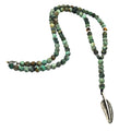 African Turquoise Beaded Necklace, Sterling Silver, 6mm | Castello Jewels