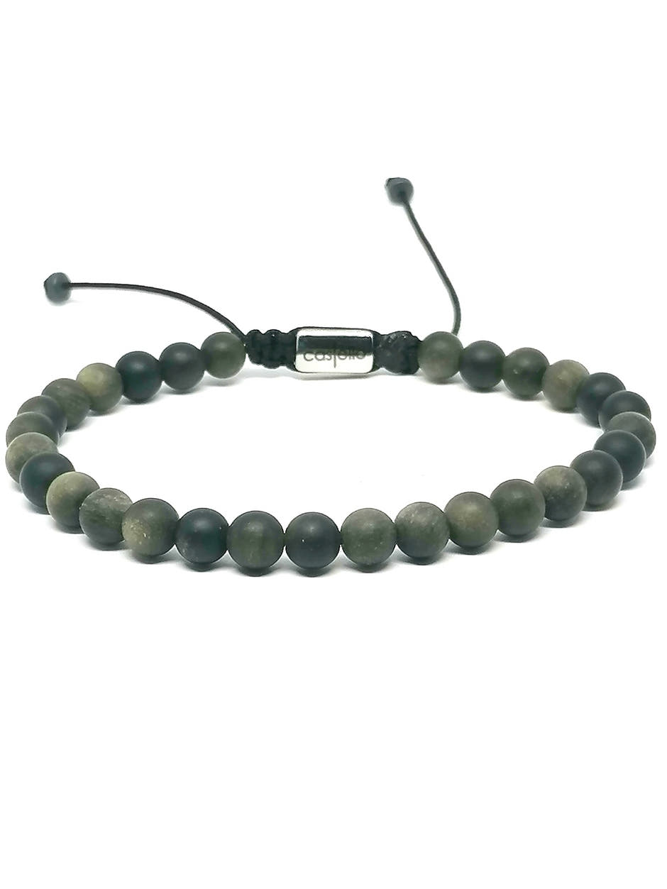 Matte Obsidian Bracelet, Water-Resistant, view 2, 6mm | Castello Jewels