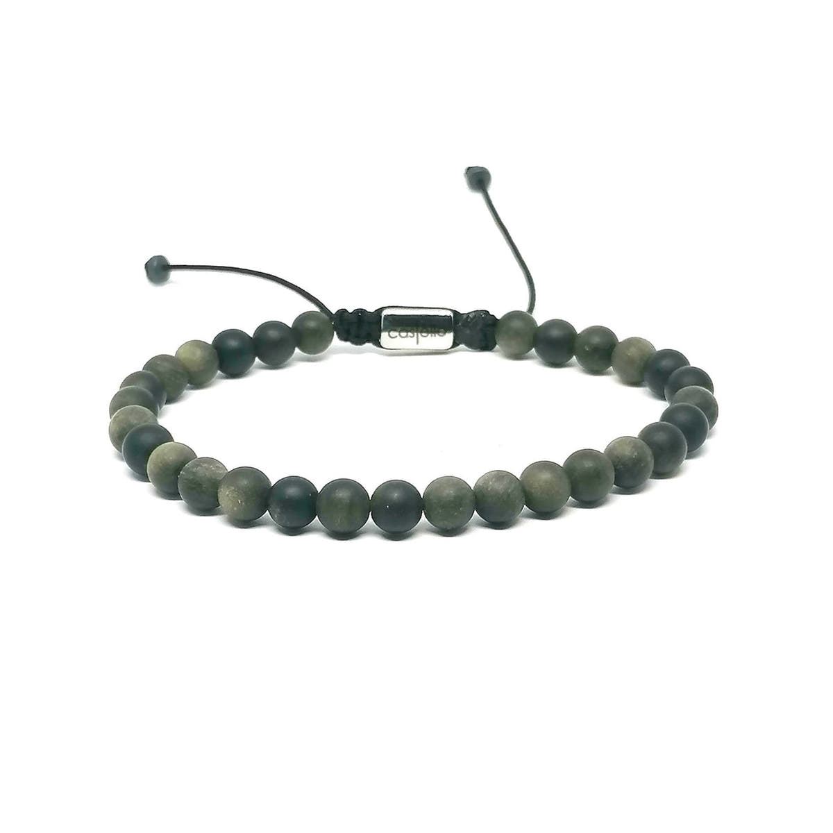 Matte Obsidian Bracelet, Water-Resistant, view 2, 6mm | Castello Jewels