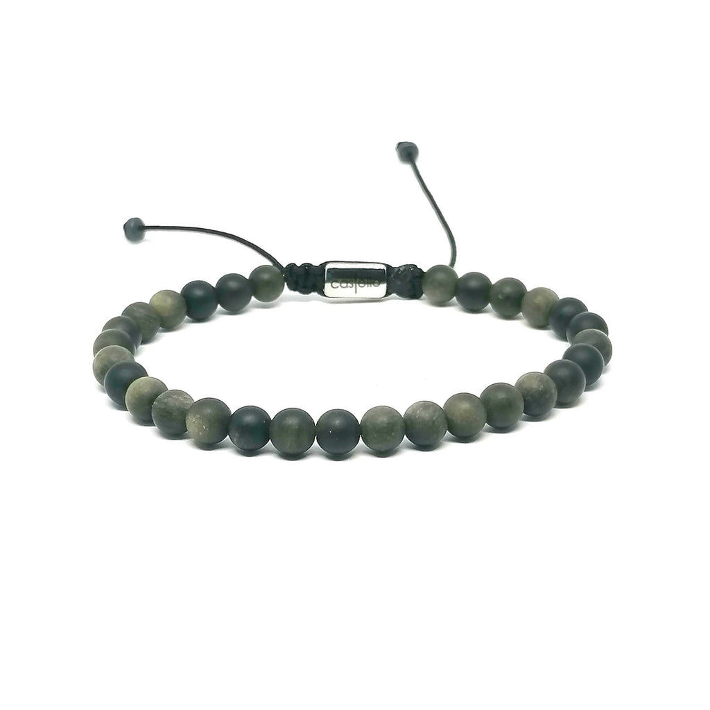 Matte Obsidian Bracelet, Water-Resistant, view 2, 6mm | Castello Jewels