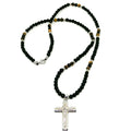 Onyx & Tiger's Eye Cross Necklace, Men's, 4mm | Castello Jewels