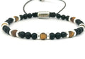 Silver 925 Bracelet Classic, Onyx Mat Tiger Eye 4mm stone | Castello Jewels