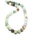 Hand Made Necklace, Amazonite stone of 10mm | Castello Jewels