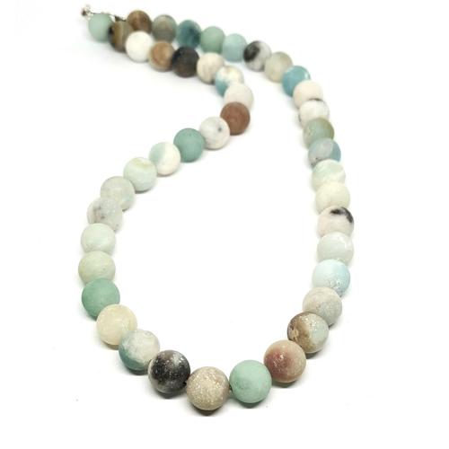 Amazonite Gemstone Necklace, 10mm | Castello Jewels