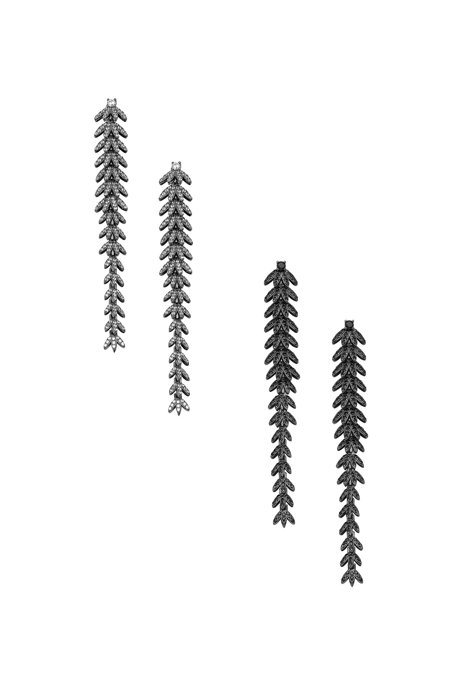 Stylish long silver earrings | Castello Jewels