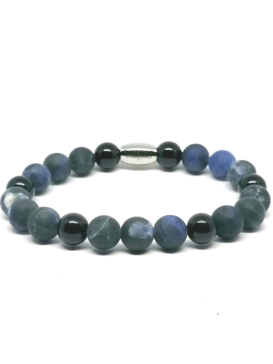 Hand Made Bracelet Sodalite, Onyx Polish 8mm stone — view 3 | Castello Jewels