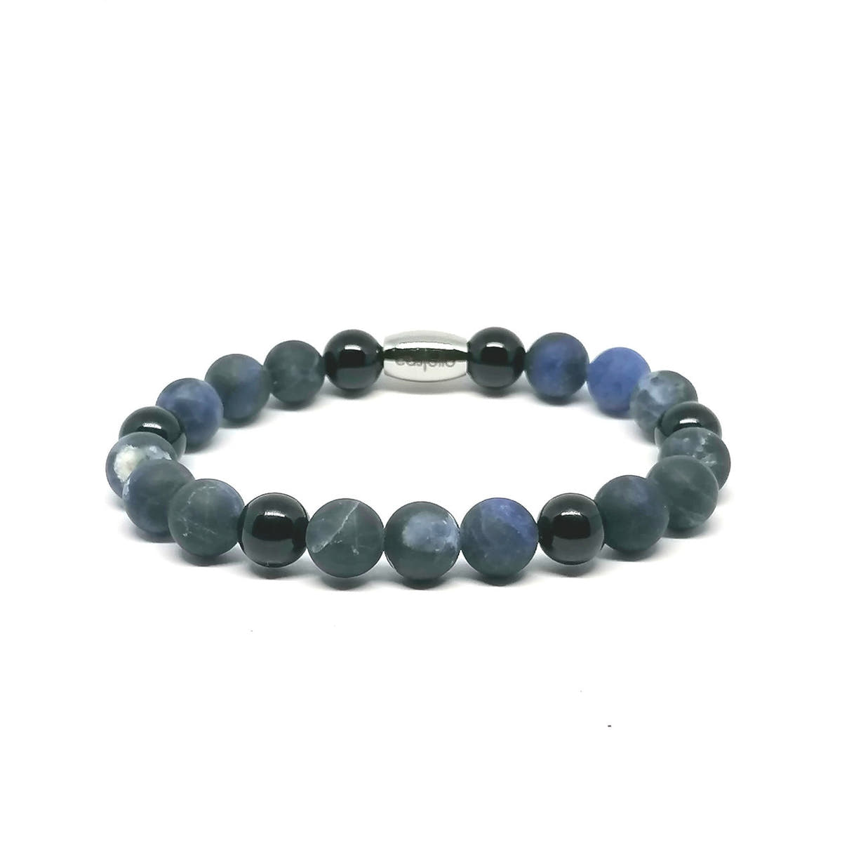 Sodalite & Onyx Gemstone Bracelet, 8mm, view 3 | Castello Jewels