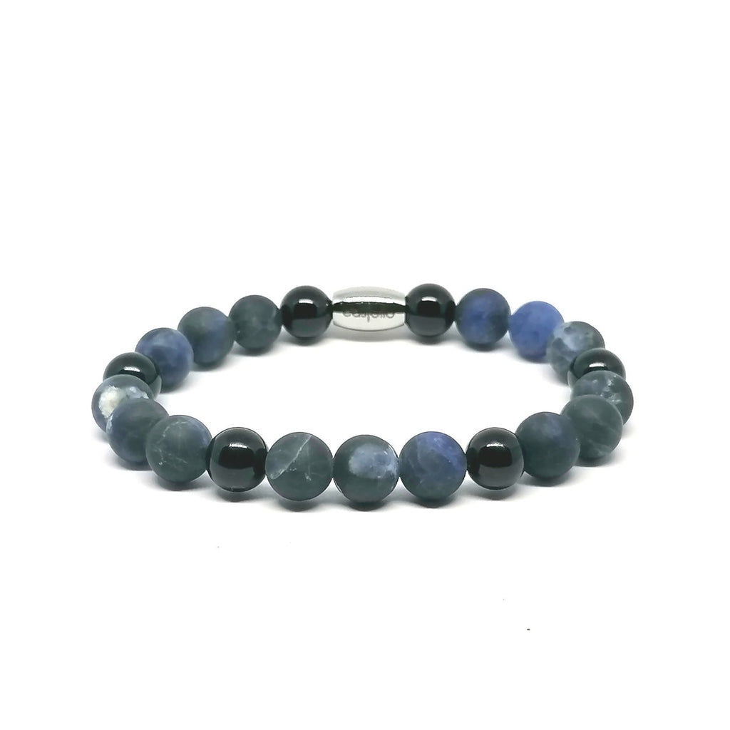 Sodalite & Onyx Gemstone Bracelet, 8mm, view 3 | Castello Jewels