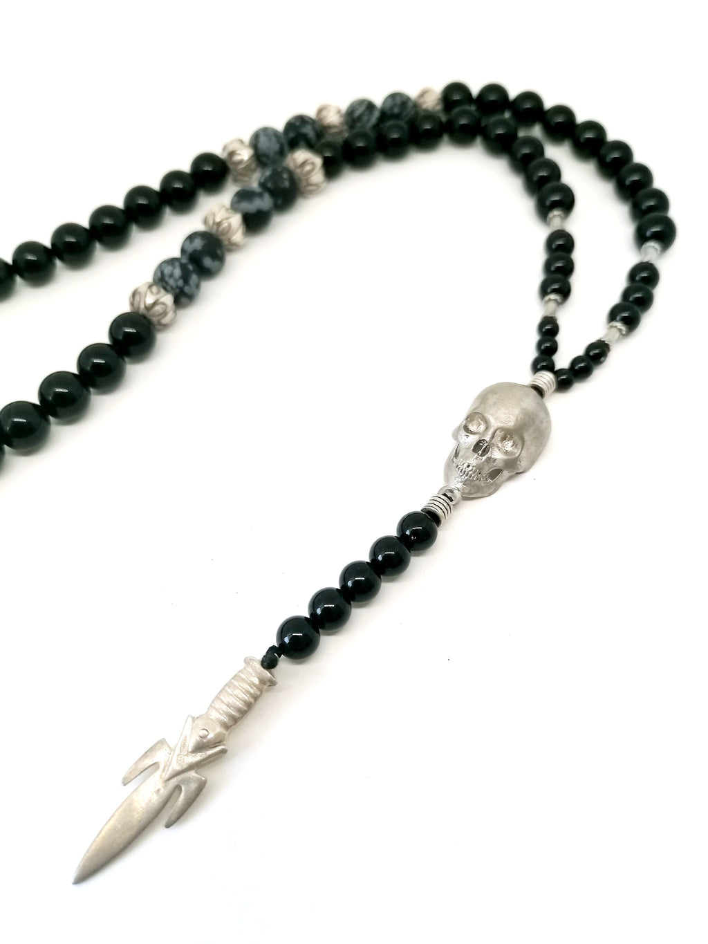 Rosary Skull, Silver 925, Onyx stone — view 4 | Castello Jewels