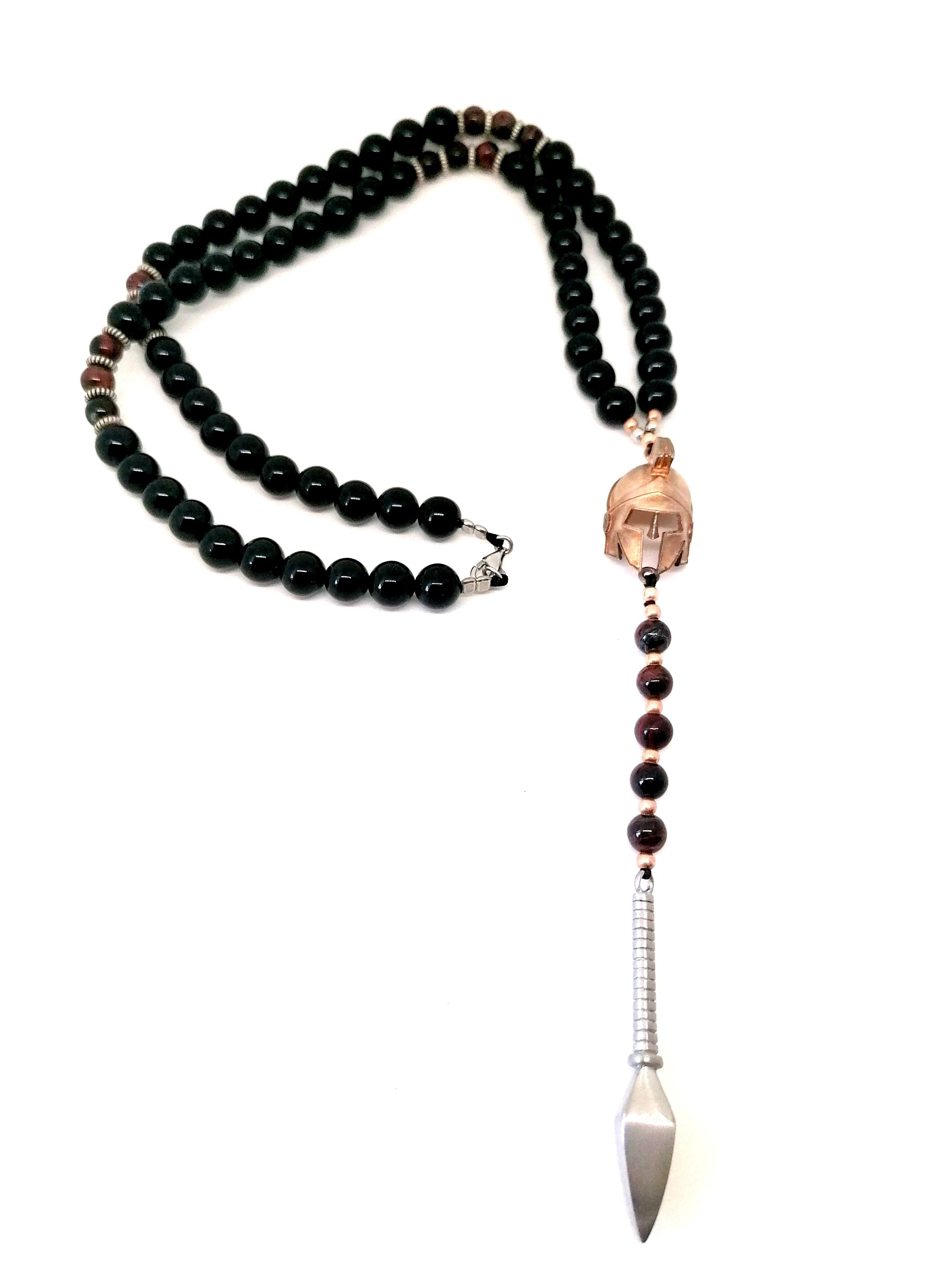 Rosary Sparta Helmut, Silver 925, Onyx stone | Castello Jewels