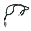Lava Stone Beaded Necklace, Sterling Silver, 6mm | Castello Jewels