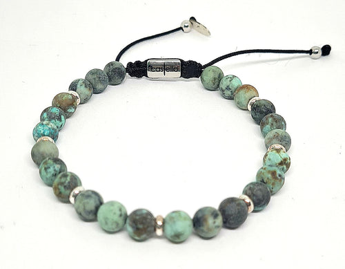 Silver 925 Bracelet Minimal, Africa with rondel, 6mm stone | Castello Jewels