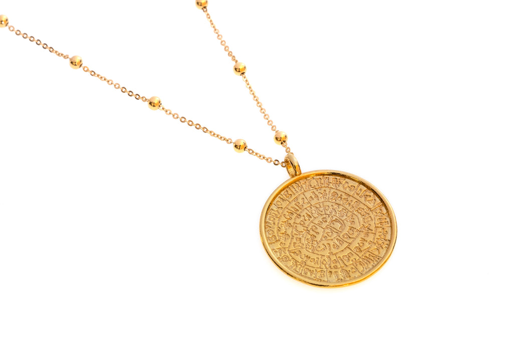 Phaistos Disk necklace — view 2 | Castello Jewels