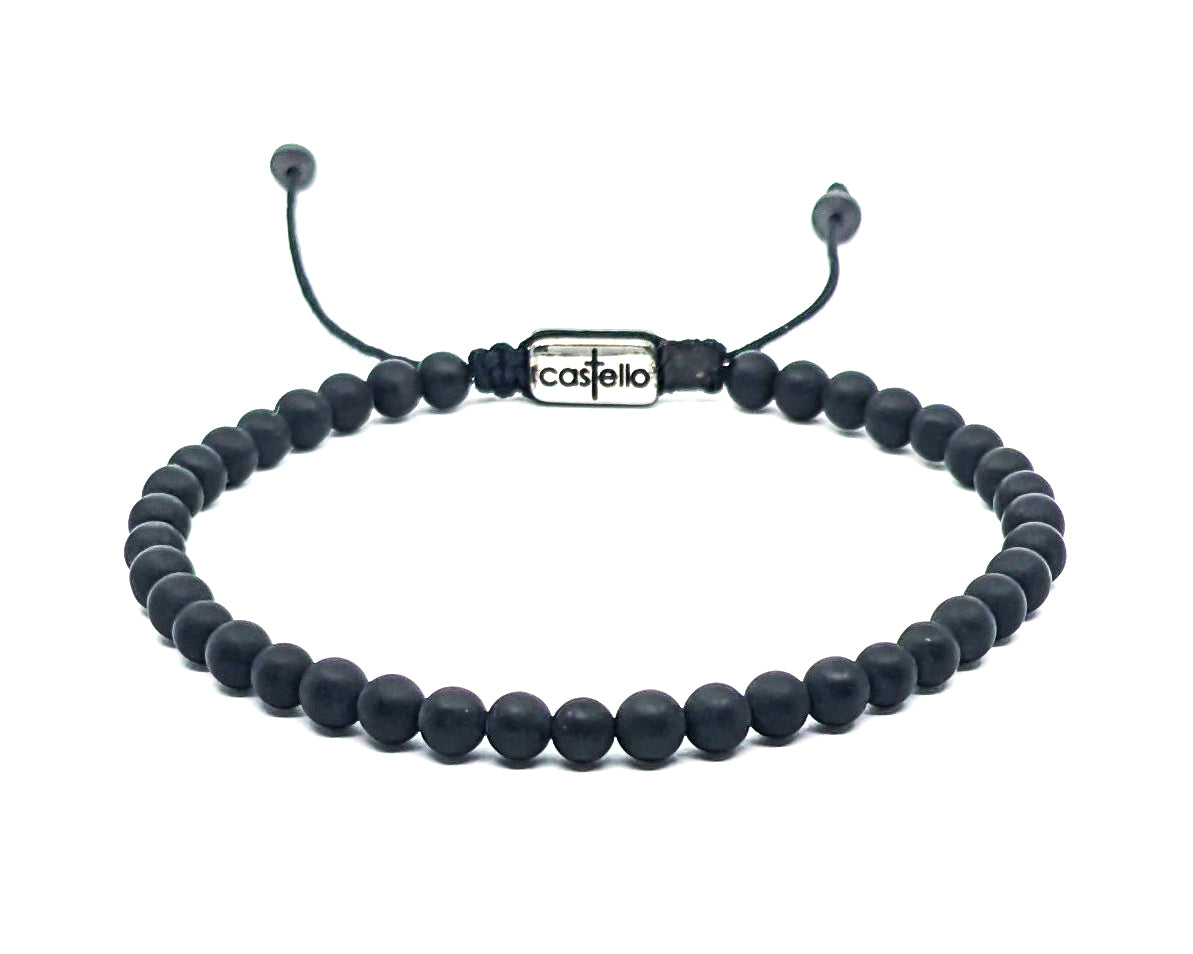 Bracelet, Onyx Mat stone 4mm | Castello Jewels