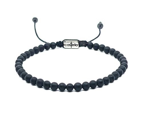 Bracelet, Onyx Mat stone 4mm | Castello Jewels
