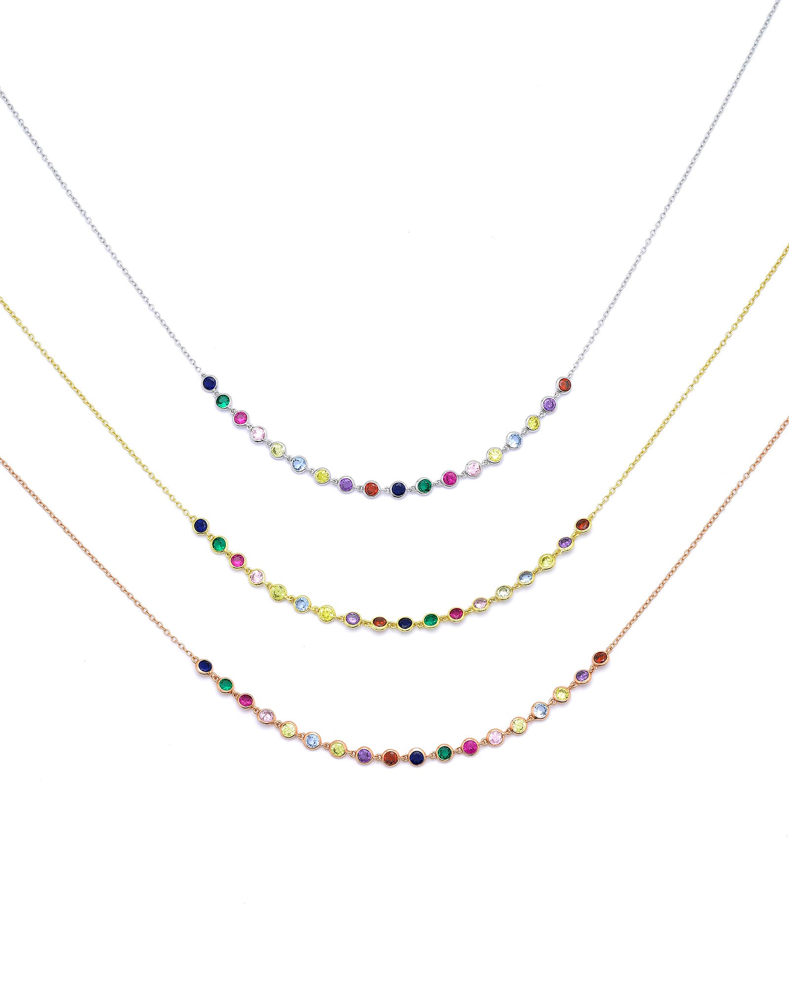 Silver necklace with stones | Castello Jewels