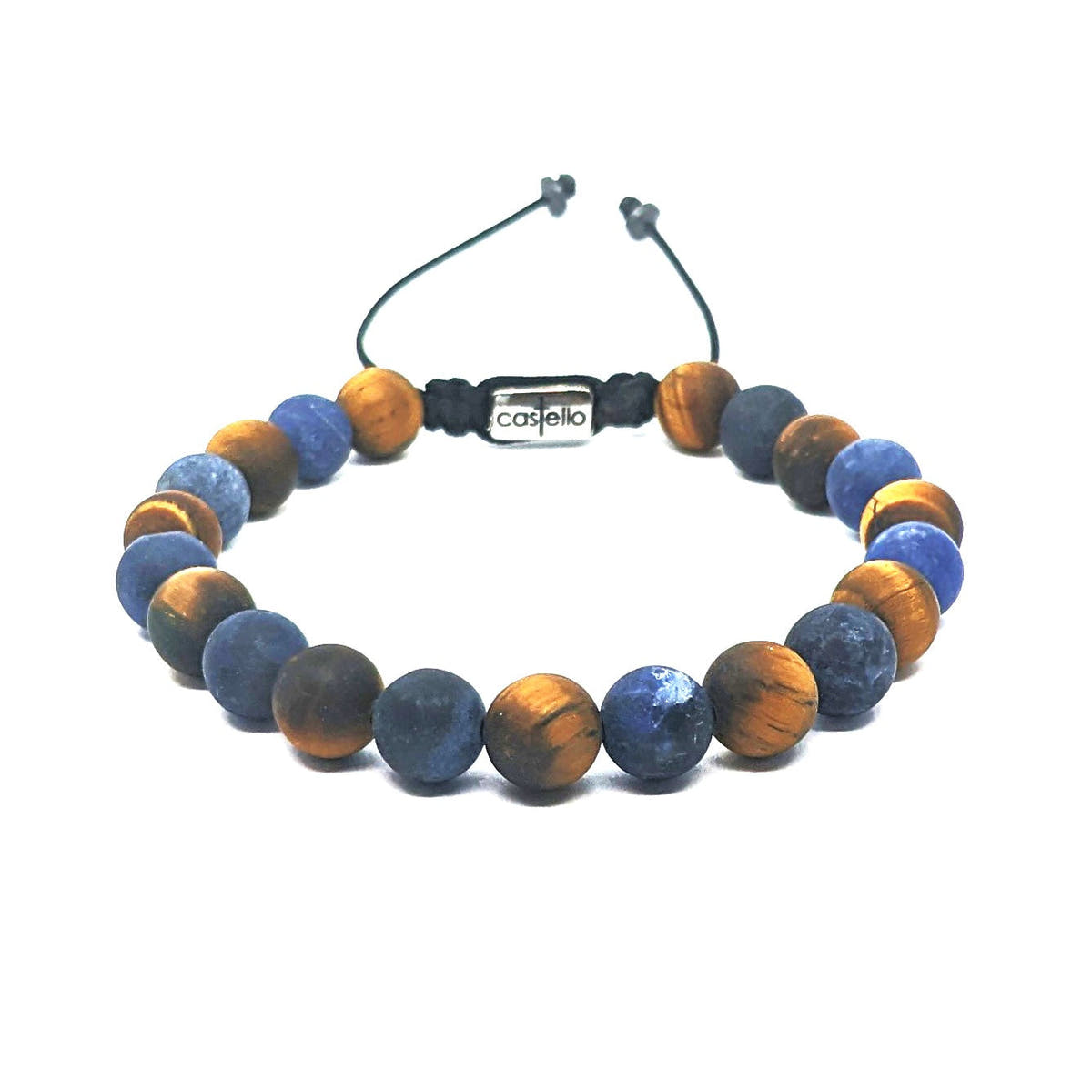 Sodalite & Tiger's Eye Gemstone Bracelet, 8mm | Castello Jewels