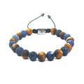 Sodalite & Tiger's Eye Gemstone Bracelet, 8mm | Castello Jewels
