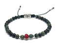 Hand Made Bracelet Silver 925 EARTH Rubyzoesite stone 4mm | Castello Jewels