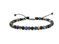 Bracelet with Onyx Polish, Tiger's Eye and Sodalite stones of 4mm. | Castello Jewels