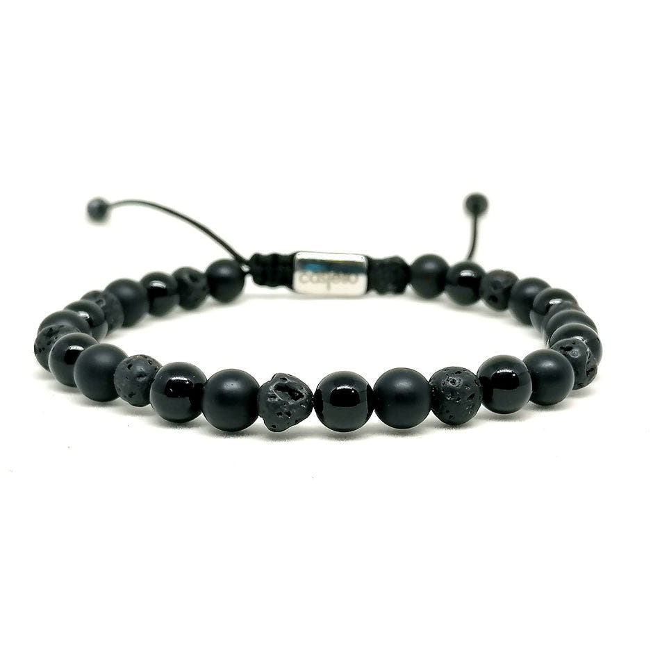 Onyx & Lava Bracelet, 6mm | Castello Jewels