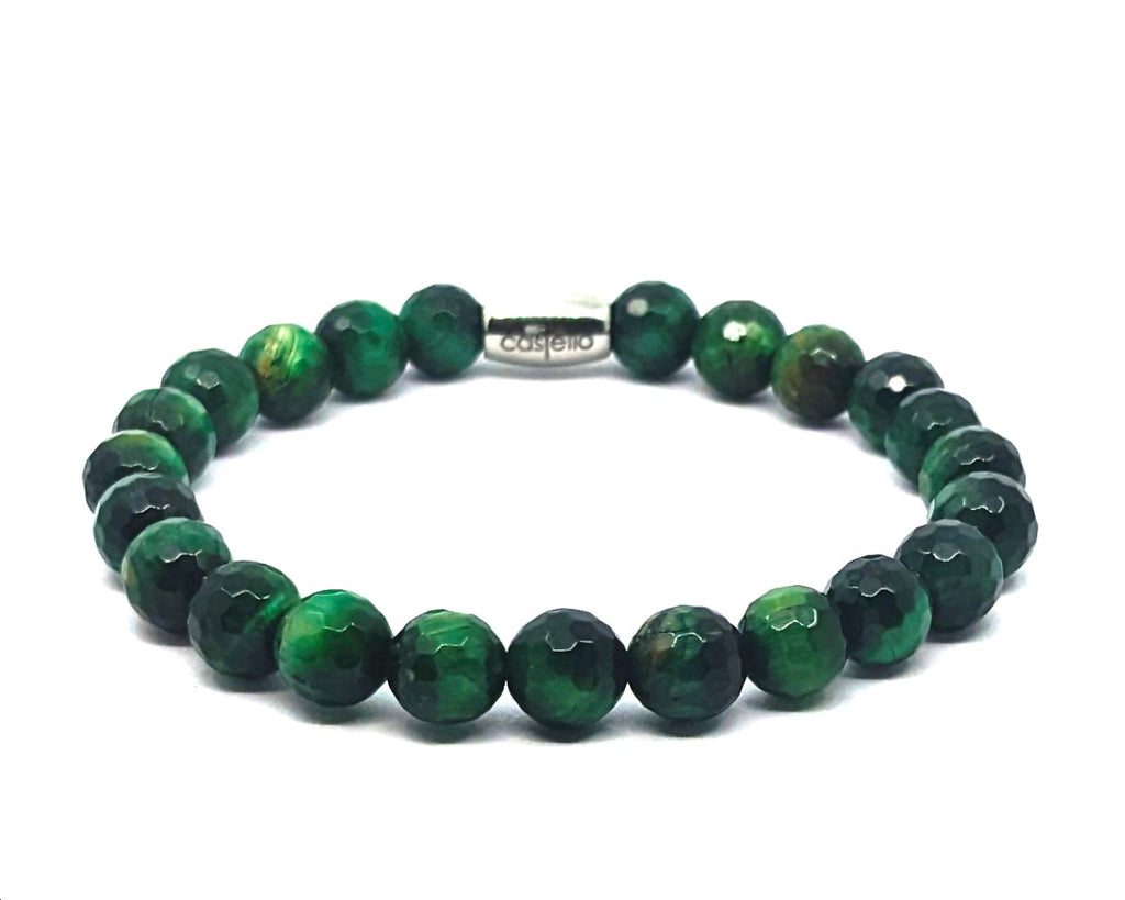 Cat's Eye faceted, Green, Bracelet, 8mm — view 2 | Castello Jewels