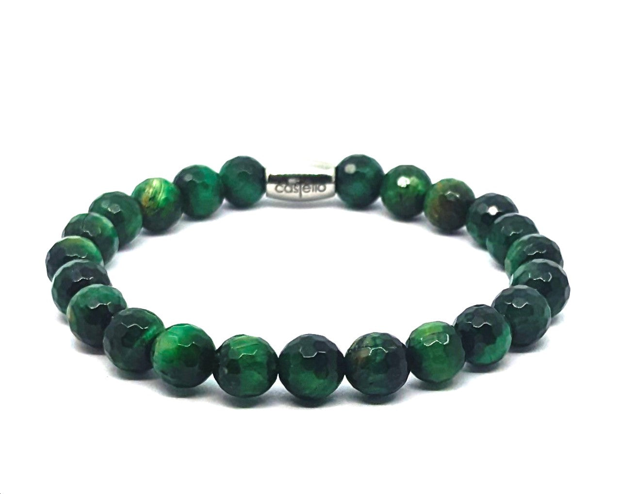 Cat's Eye faceted, Green, Bracelet, 8mm — view 2 | Castello Jewels