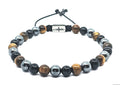 Hand Made Bracelet Tiger Eye Polish, Onyx Polish, Hematite stone 6mm | Castello Jewels