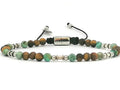 Silver bracelet Earth, Tiger Eye African Turquoise stone 4mm | Castello Jewels