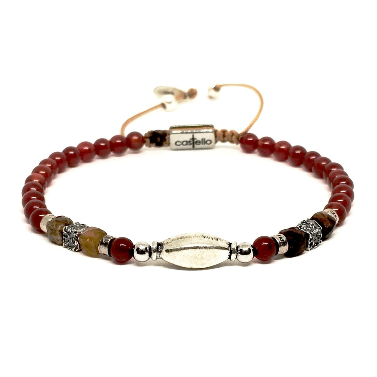 Garnet Bracelet, Sterling Silver, 4mm | Castello Jewels
