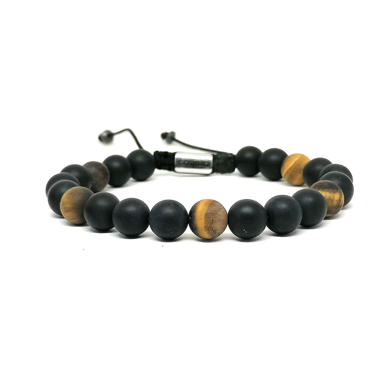 Onyx & Tiger's Eye Stacking Bracelet, 8mm | Castello Jewels