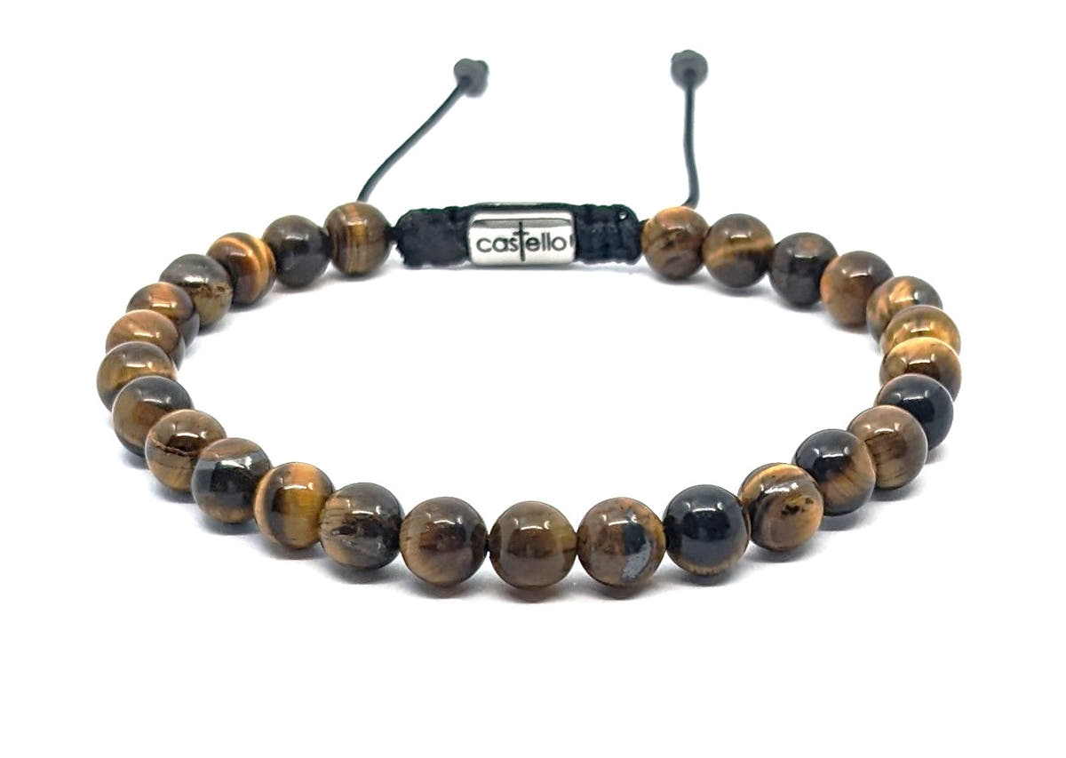 Polished Tiger's Eye Everyday Bracelet, 6mm | Castello Jewels