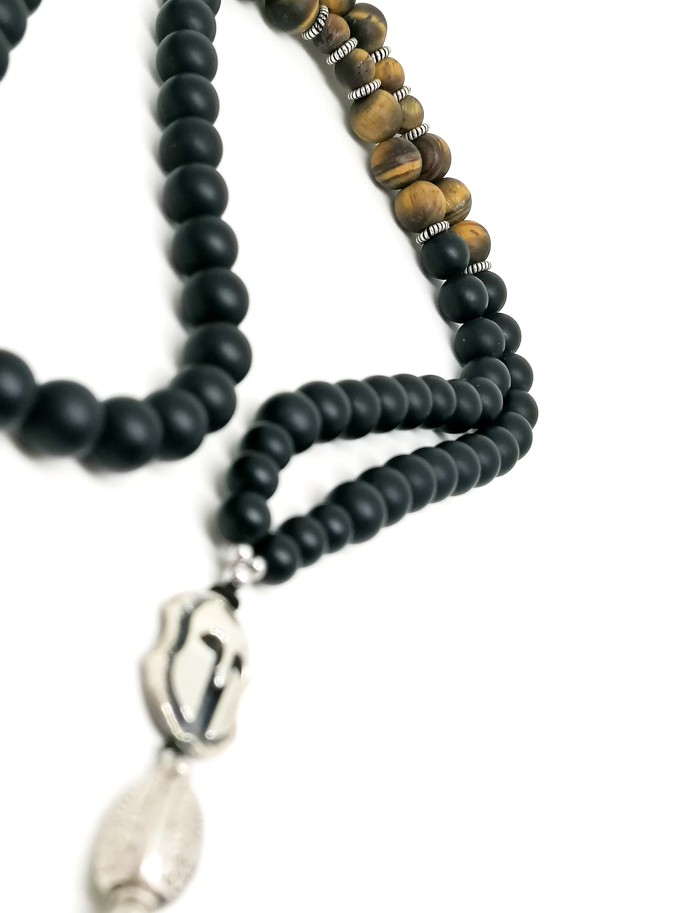 Rosary Sparta, Silver 925, Onyx stone — view 4 | Castello Jewels