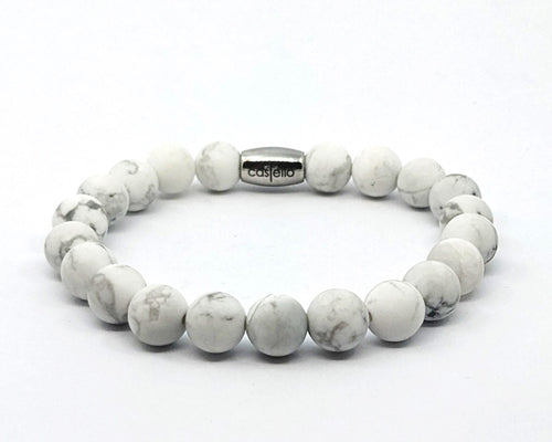 Bracelet Howlite stone 8mm | Castello Jewels