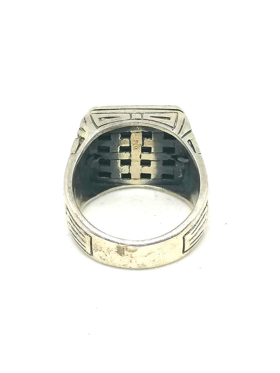 Mens Silver Ring Lapis Lazuli — view 3 | Castello Jewels