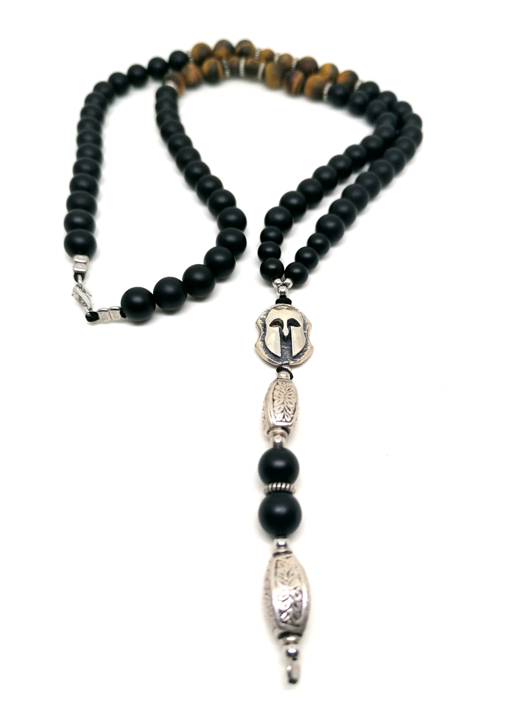Rosary Sparta, Silver 925, Onyx stone | Castello Jewels
