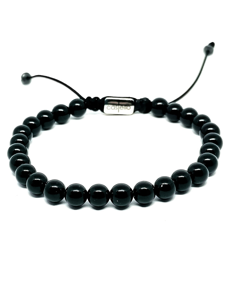 Hand Made Bracelet, Onyx Polish stone 6mm — view 2 | Castello Jewels
